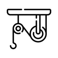 An editable line style icon depicting pulley system vector