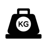 An editable glyph style icon showing weight tool, vector
