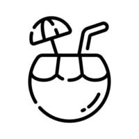 Check this refreshing coconut drink icon designed in line style vector