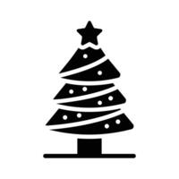 Have a look at this trendy glyph icon of xmas tree with a star on it vector