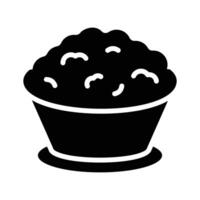 Get hold of this amazing glyph style icon of boiled rice bowl vector
