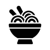 Easy to use glyph style icon of noodles bowl with chopsticks vector