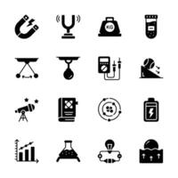 Get this simple yet handy collection of physics glyph icons vector