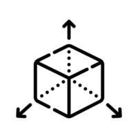 A well designed line style icon of three dimensional vector