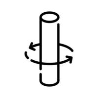 Easy to use line style icon denoting rotation vector