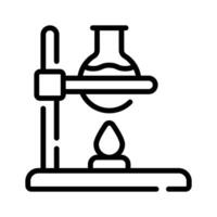 A customizable line style icon showing lab heating vector