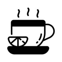 Have a sight of this trendy glyph icon of lemon tea cup. vector
