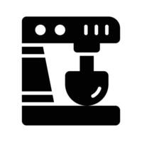 An editable glyph style icon showing coffee machine with a cup vector