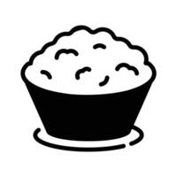 Get hold of this amazing glyph style icon of boiled rice bowl. vector
