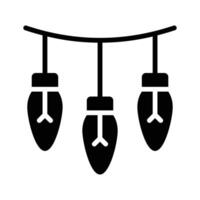 A captivating glyph style icon depicting string fairy lights vector