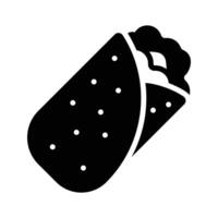 Get a glimpse of glyph style icon of burrito wrap vector