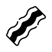A customizable glyph style icon of bacon strip. vector