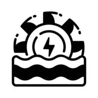 Grab this trendy glyph style icon of hydropower,. vector