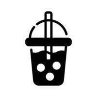 Check this visually appealing glyph icon of bubble tea. vector