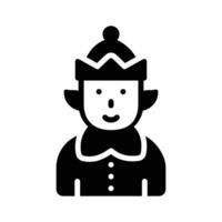 A well crafted icon of elf character designed in glyph style vector