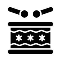 A customizable glyph style icon of drum with sticks vector