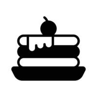 A customizable glyph style icon of pancakes with topping on it. vector