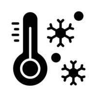 Easy to use glyph icon showing winter temperature vector