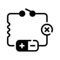 A customizable glyph style icon showing electrical circuit,. vector