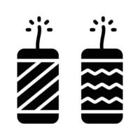 Get your hands on this creative glyph style icon of firecrackers vector