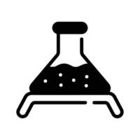 Easy to use glyph style icon of lab beaker,. vector