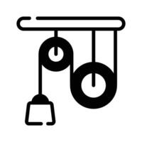 A glyph style icon of pulley experiment,. vector