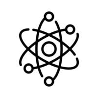 Creatively designed line style icon showing atom structure vector