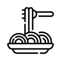 Well designed line style icon of spaghetti with fork vector