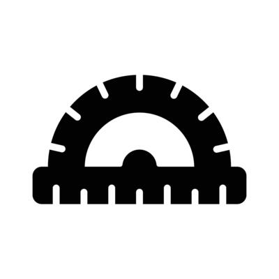 Get a sight of this glyph style icon of protractor,
