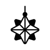 Easy to use glyph style icon of hanging star ornament decor. vector