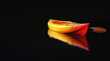 Vibrant Kayak on Tranquil Stream photo