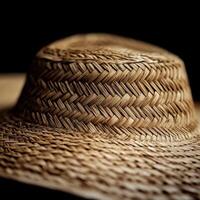 Detail Wide Brim and Woven Straw Hat photo