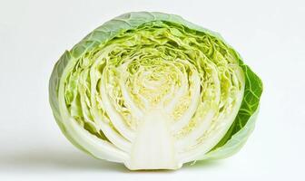 a close up of a cabbage on a white background photo