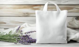 The bag is open and the flowers are arranged in a vase photo