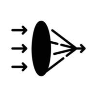 Check this amazing glyph style icon of convex lens,. vector