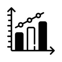 Get this handy glyph style icon of bar chart,. vector