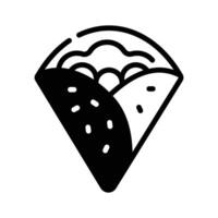 Catch a sight of this glyph style icon of crepe. vector