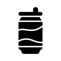 Get this captivating glyph style icon of soda can vector