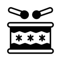 A customizable glyph style icon of drum with sticks. vector