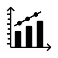 Get this handy glyph style icon of bar chart, vector