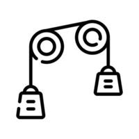 Here is a premium line style icon of pulley experiment vector