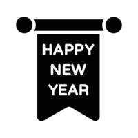 Creatively designed glyph style icon of hanging new year banner vector