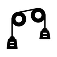 Here is a premium glyph style icon of pulley experiment, vector