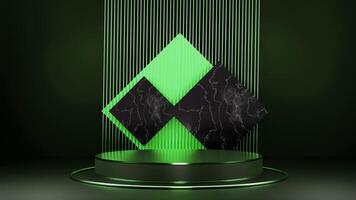 Green and black abstract background with a diamond photo