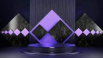 3d rendering of a purple and black background with a podium photo