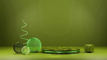 3d rendering of a green background with a green light photo