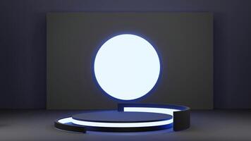 A round table with a glowing light on it photo