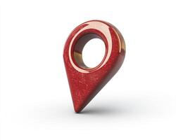 Red Map Pin Isolated on White Background for Location Concepts photo