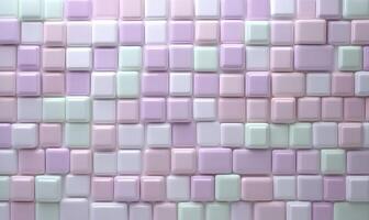 Colorful pastel square tiles arranged in a geometric pattern creating a visually appealing and modern background design for various projects and applications photo