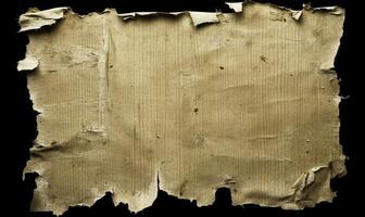 Vintage textured paper background with frayed edges, rustic aesthetic ideal for design projects or crafting, warm neutral tones and natural imperfections photo